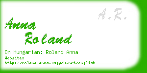 anna roland business card